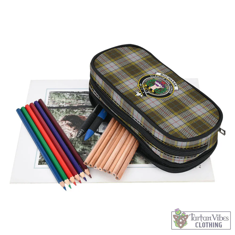 Buchanan Dress Tartan Pen and Pencil Case with Family Crest