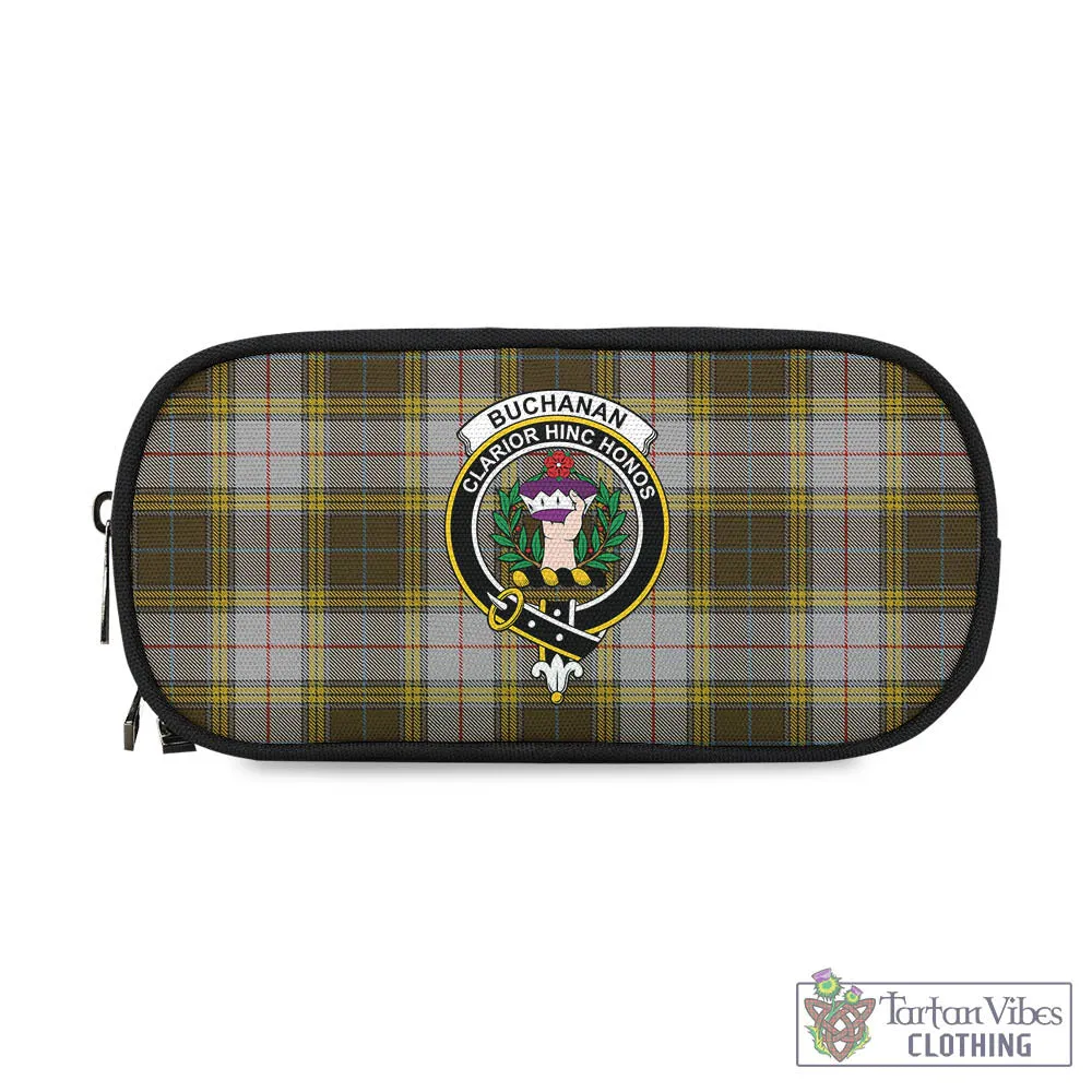 Buchanan Dress Tartan Pen and Pencil Case with Family Crest