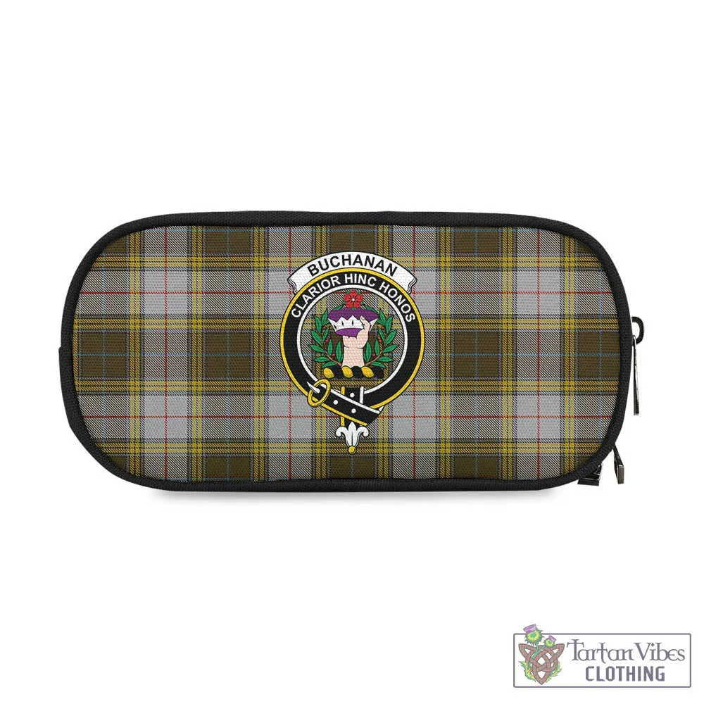 Buchanan Dress Tartan Pen and Pencil Case with Family Crest