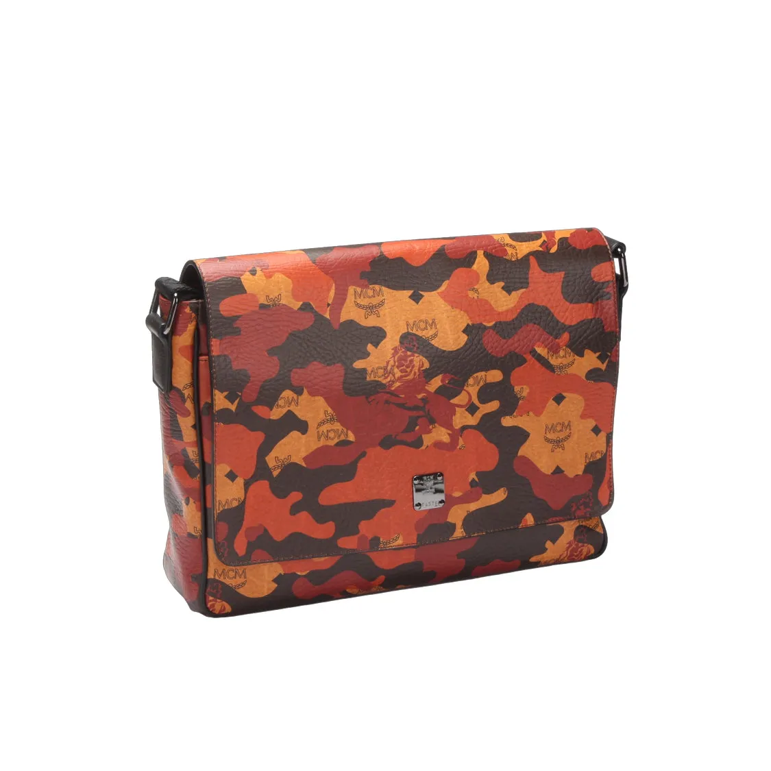 Camo Leather Messenger Bag