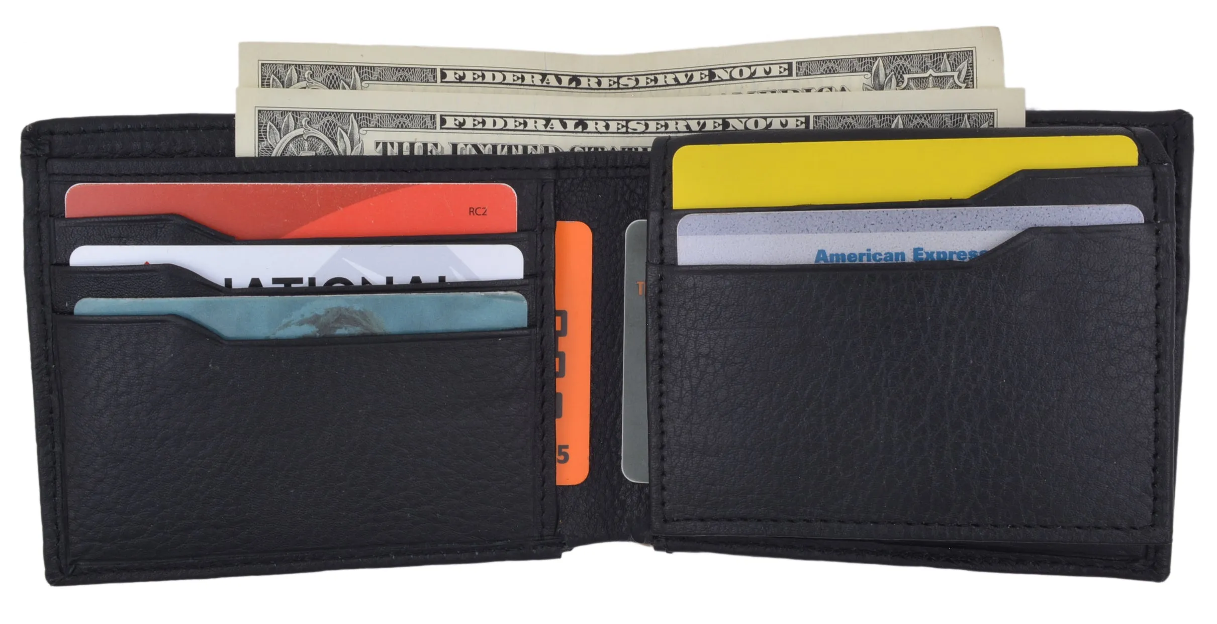 Cavelio Flap-Up ID Credit Card Holder Bifold Men's Premium Leather Wallet