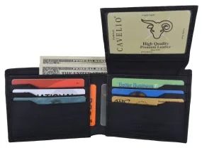 Cavelio Flap-Up ID Credit Card Holder Bifold Men's Premium Leather Wallet