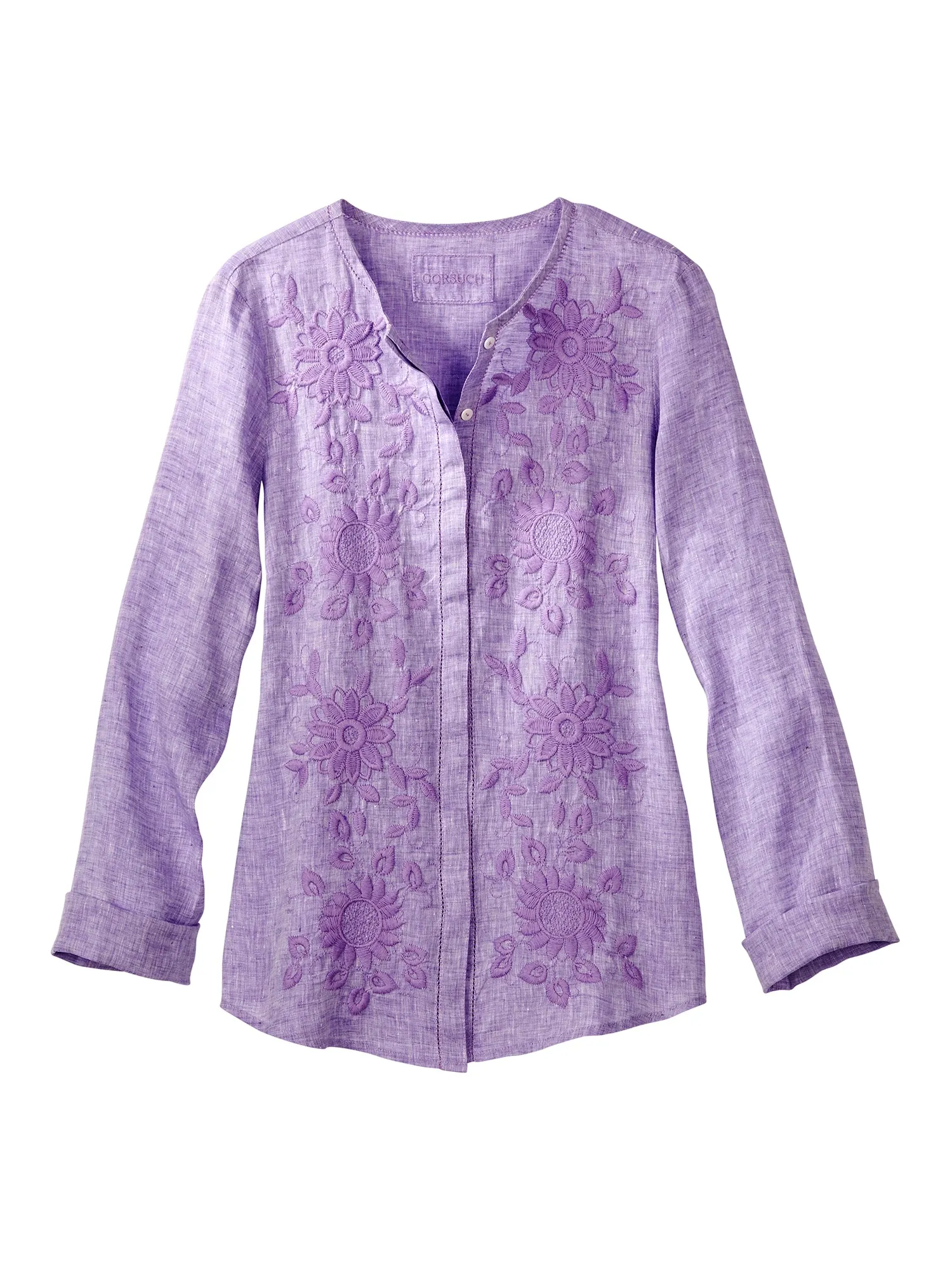 Cece Embroidered Linen Shirt