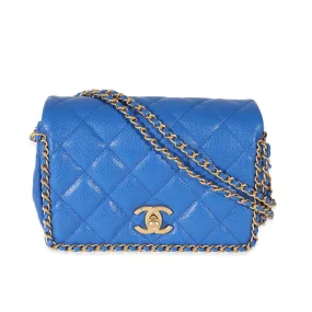 Chanel 22B Dark Blue Caviar Chain Around Flap Bag