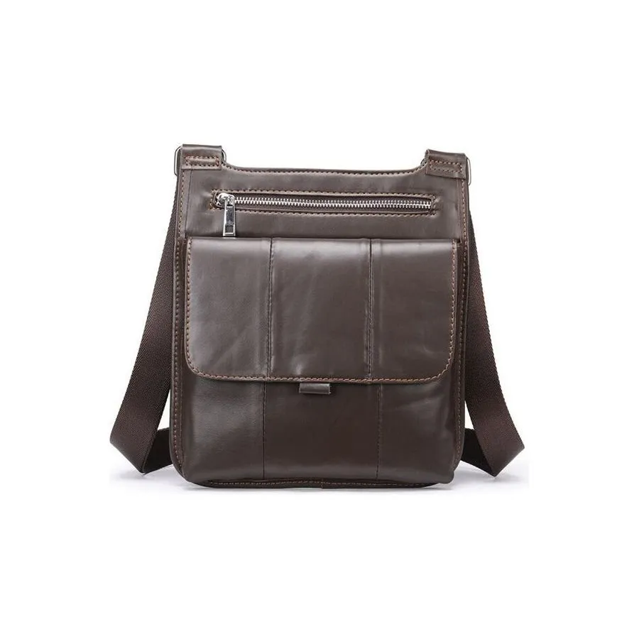 ChicLeather Zipper Flap Crossbody Messenger Bag