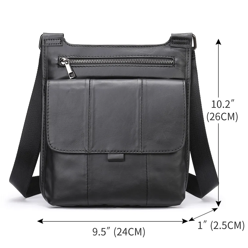 ChicLeather Zipper Flap Crossbody Messenger Bag