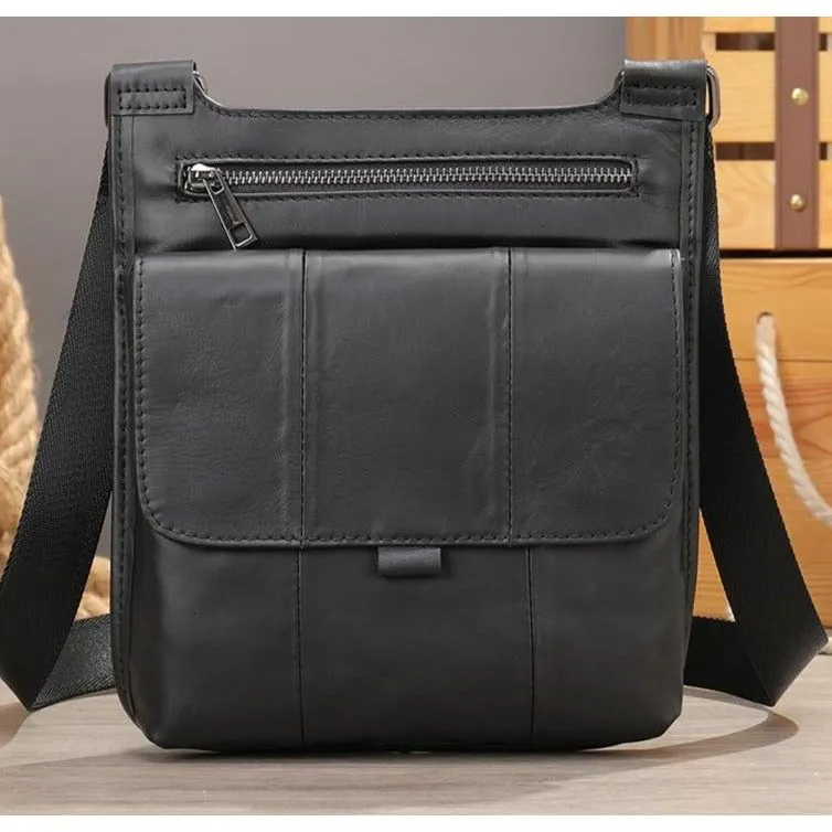 ChicLeather Zipper Flap Crossbody Messenger Bag