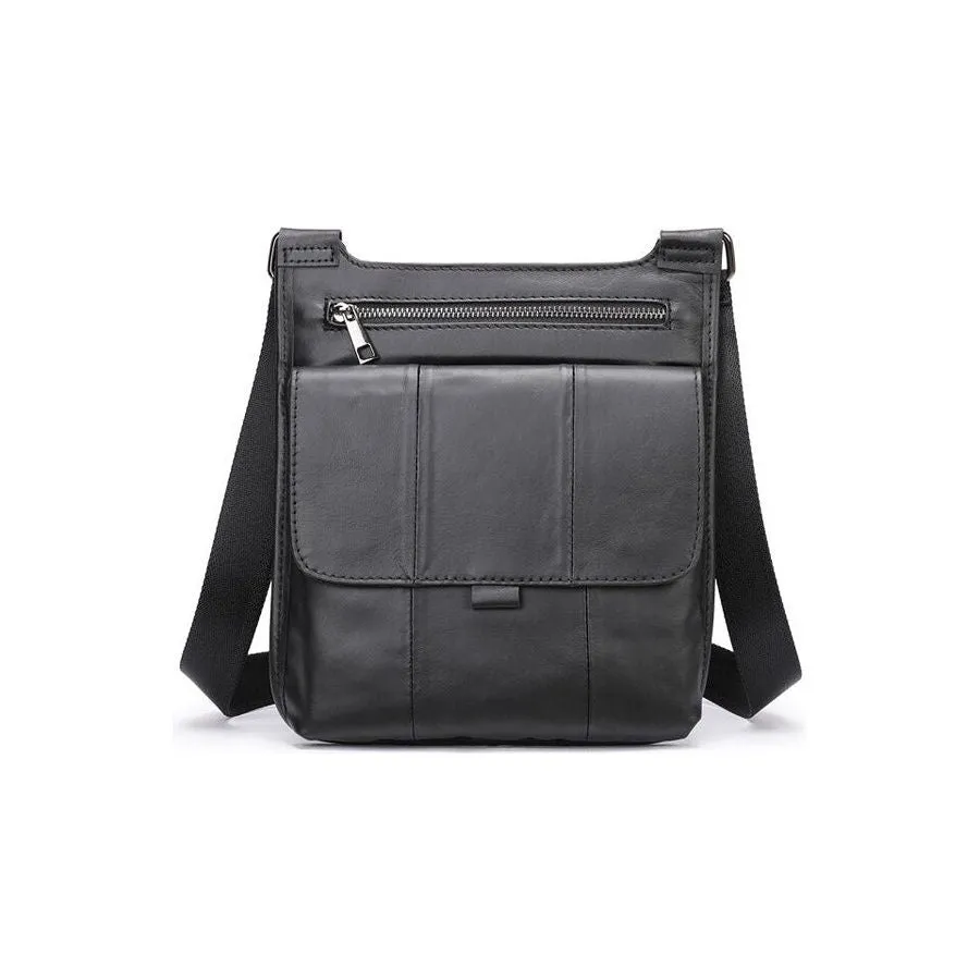 ChicLeather Zipper Flap Crossbody Messenger Bag