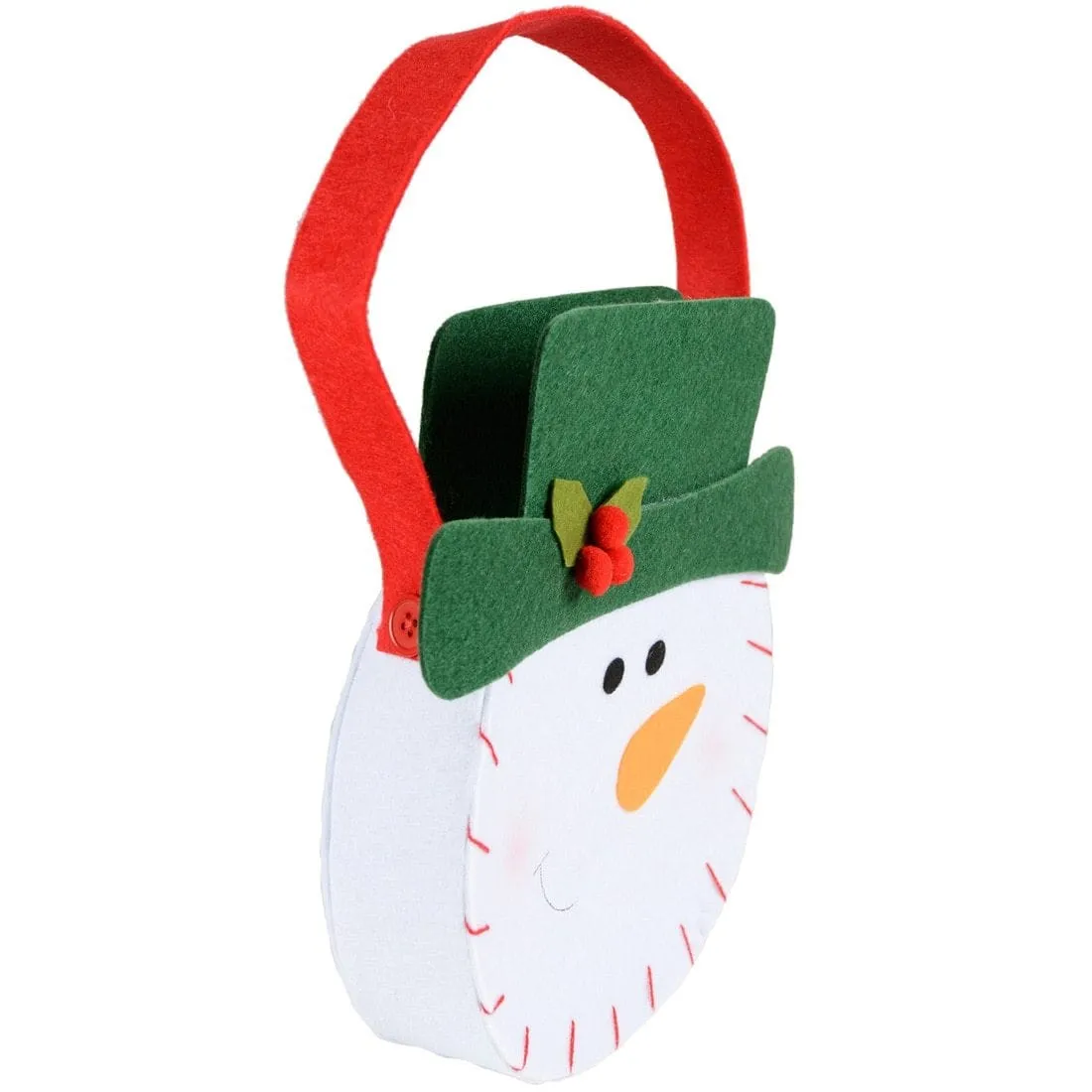 Christmas Snowman Head Felt Gift Hand Bag Decoration