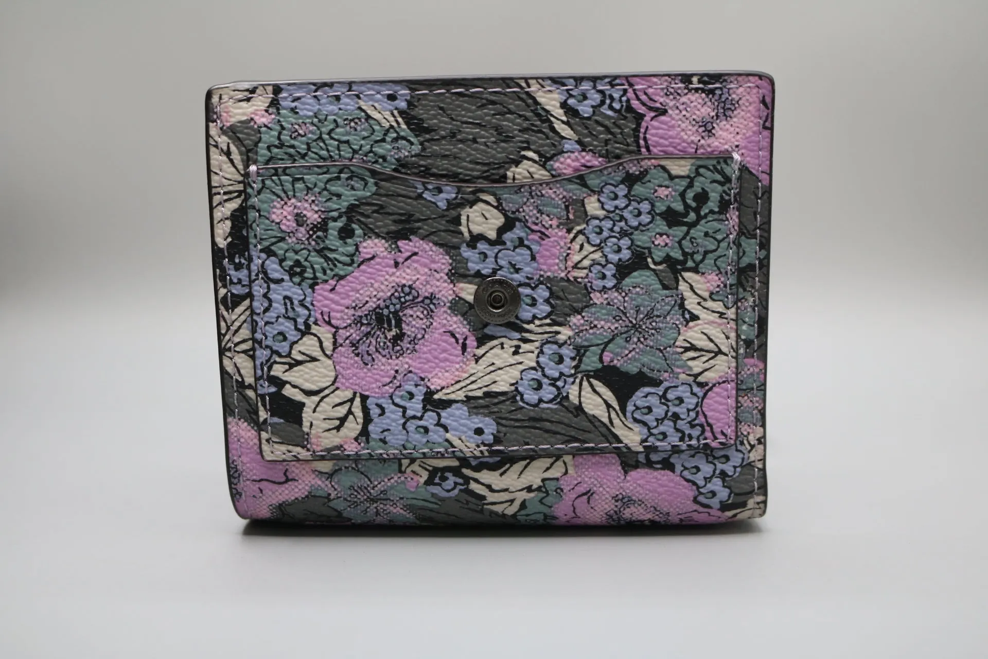 Coach Floral Lilac Heritage Wallet (L) 0.5" (W) 4.25" (H) 3.75"