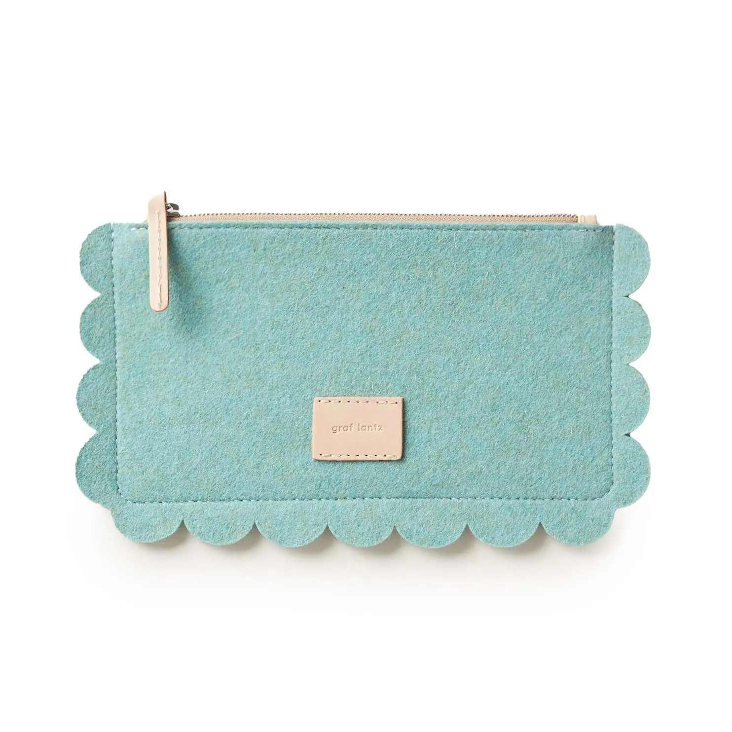 Coastal Deco Edge Scallop Felt Pouch