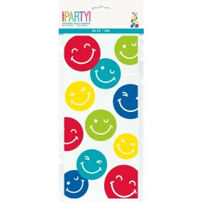 Colorful Happy Face Cellophane Bag, 20ct