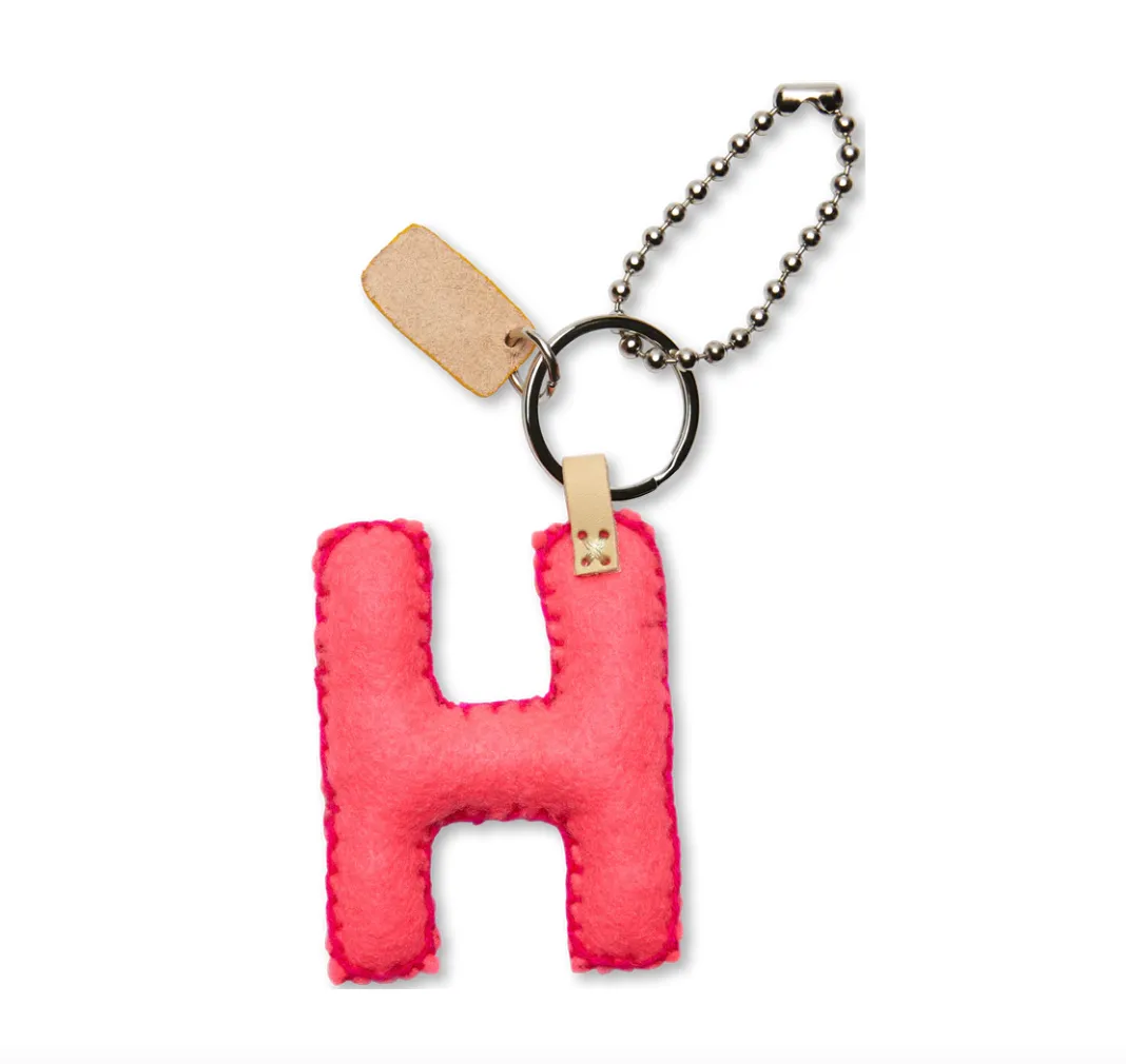 Consuela Pink Felt "H" Charm