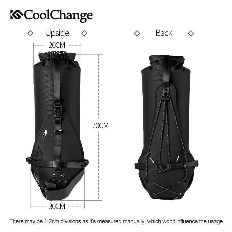 CoolChange Cycling Saddle Bag Waterproof Foldable Tail Rear Seat Bag 20L