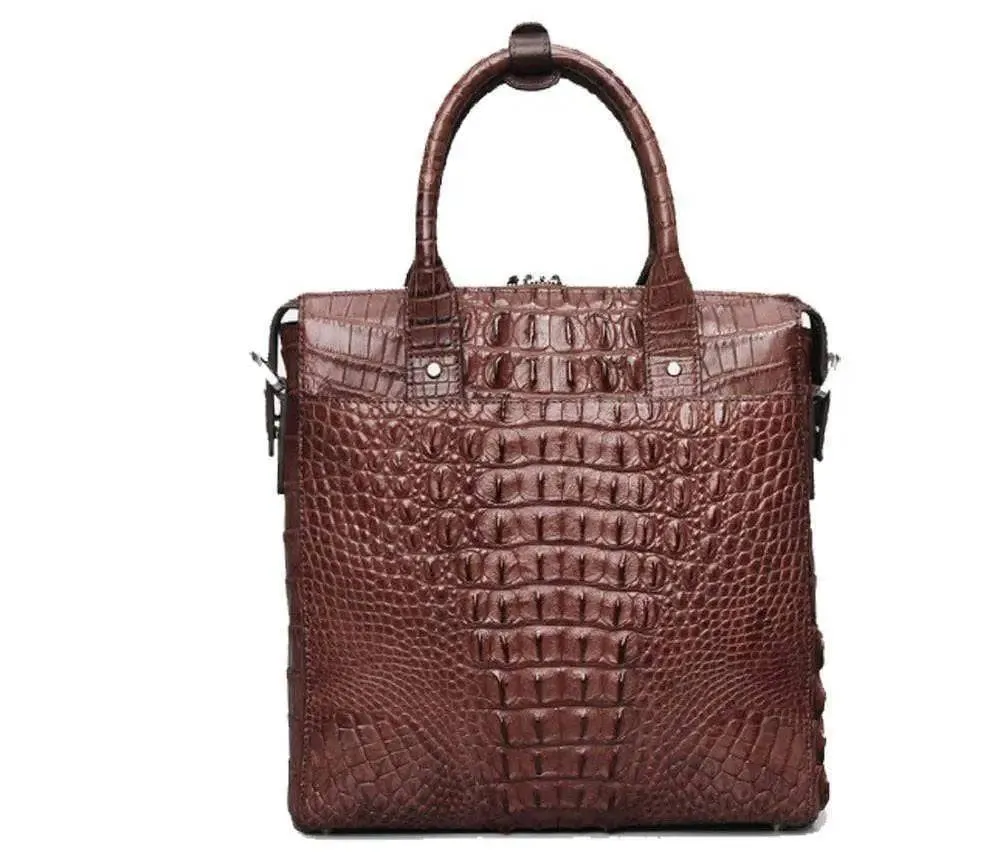 Crocodile Skin Leather Briefcase , Messenger Bag  For  Men