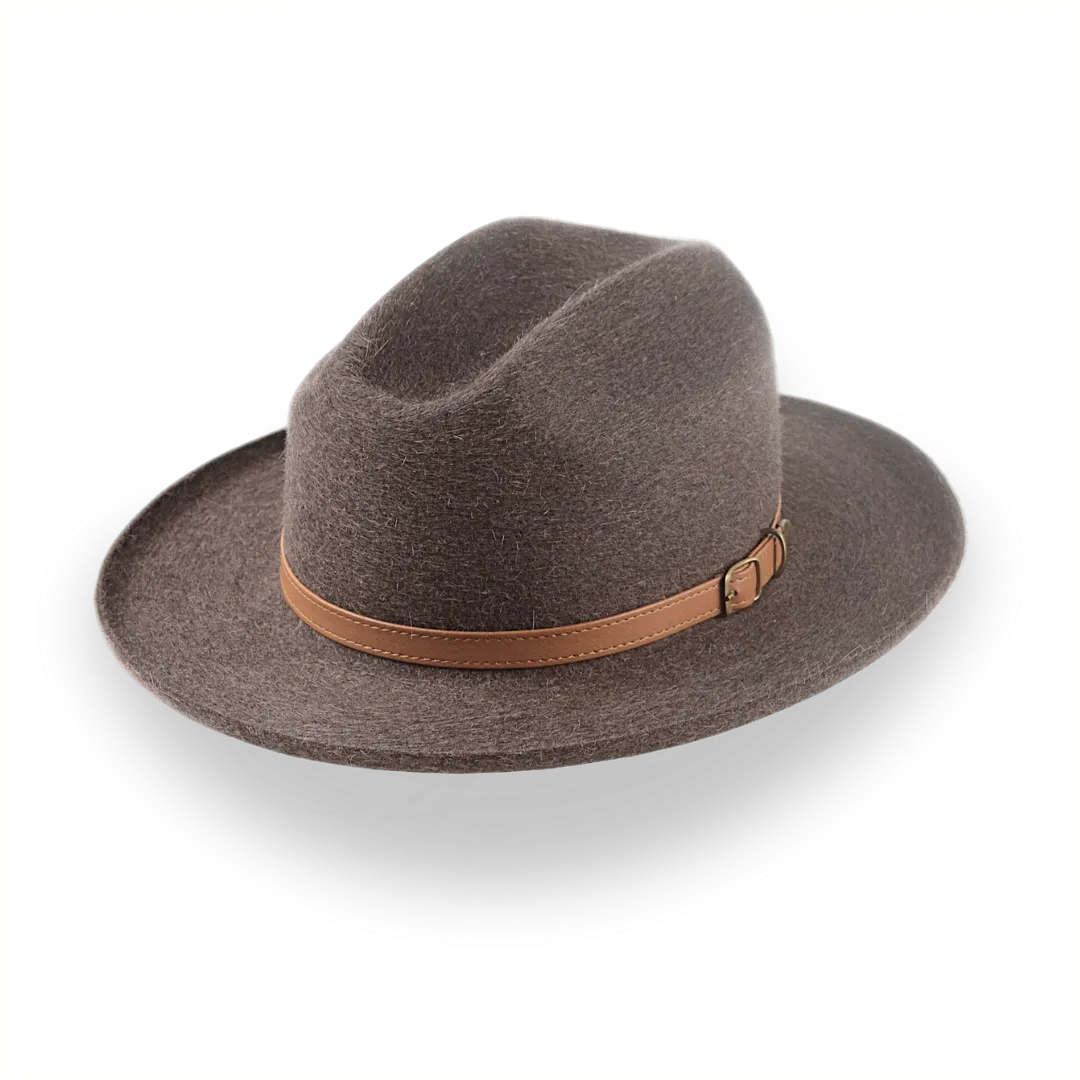 Custom Crafted Open Road Fedora in Mélange Fur Felt | The Tatooine