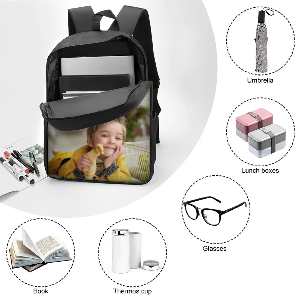 Custom Photo School Backpack, Back To School Gifts  Picture Backpacks For Boys And Girls