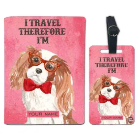 Customized Passport Cover Travel Suitcase Tag - Cute Dog