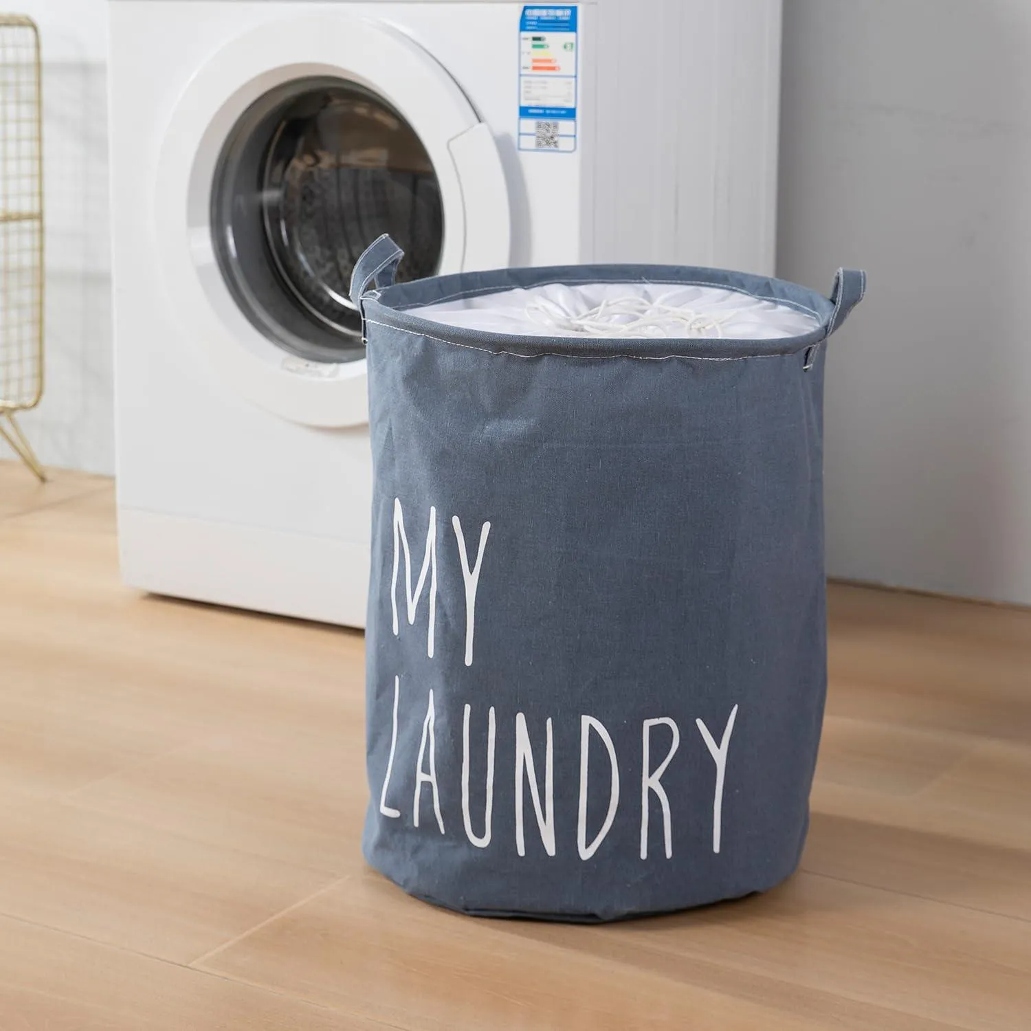 Dark Grayish Blue Foldable Laundry Bag For Clothes | 44L with Dust-Proof Cover