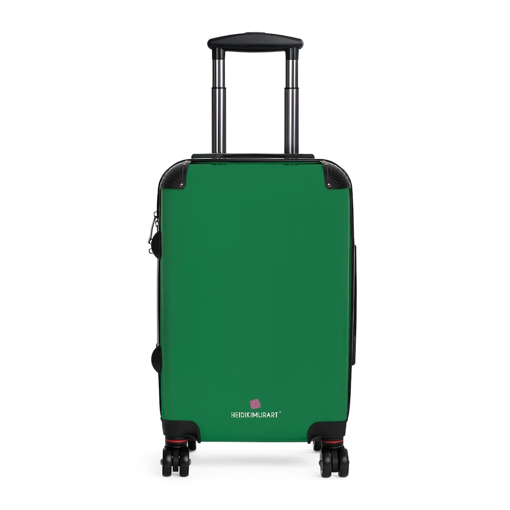 Dark Green Solid Color Suitcases, Modern Simple Minimalist Designer Suitcase Luggage (Small, Medium, Large)