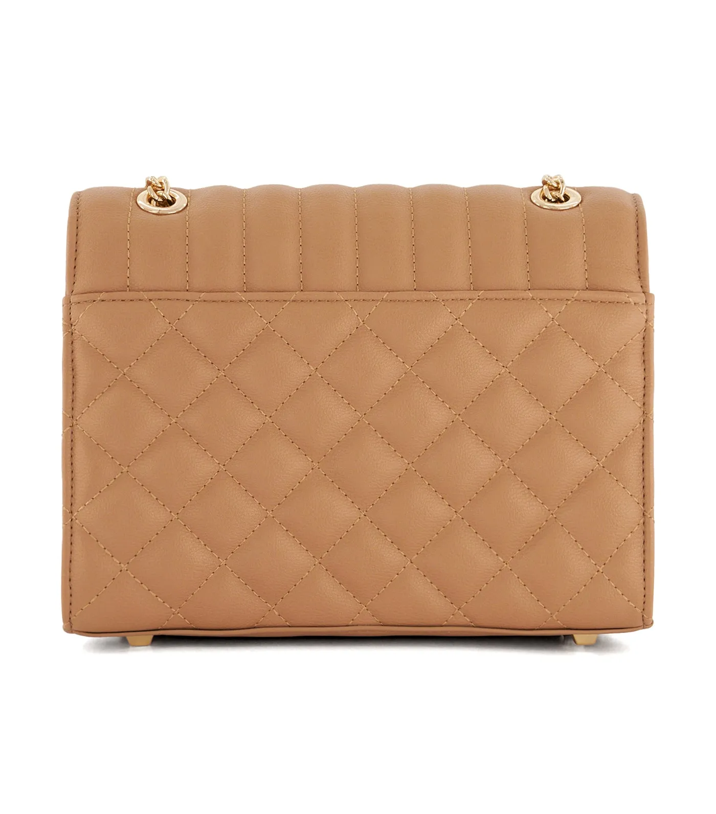 Dellsie Quilted Slim Clutch Bag Camel-Synthetic