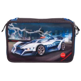 Depesche Monster Cars Filled Triple Pencil Case with Led Police Car