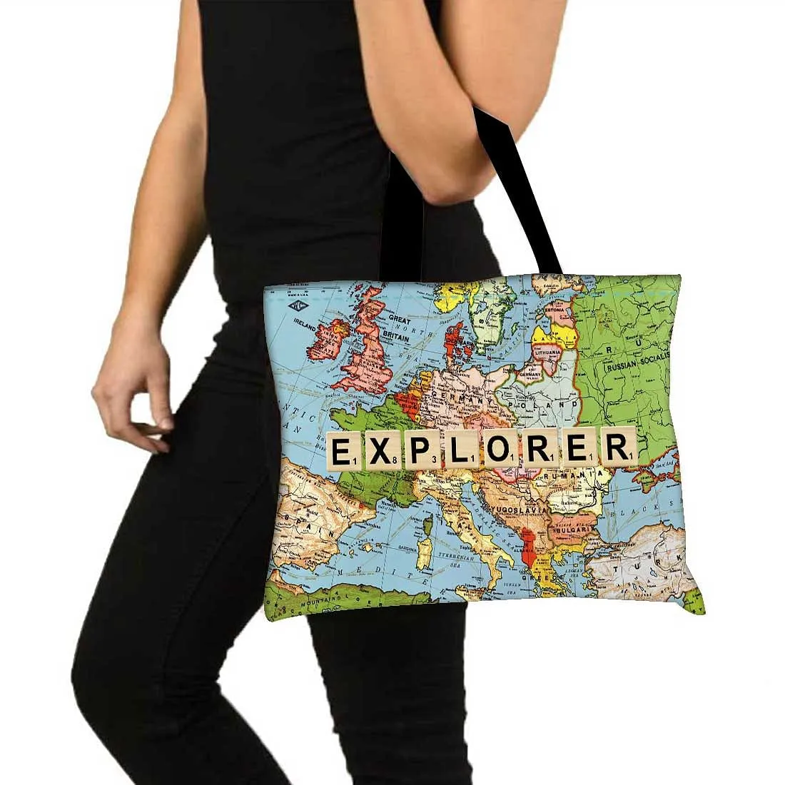 Designer Tote Bag With Zip Beach Gym Travel Bags -  Explorer