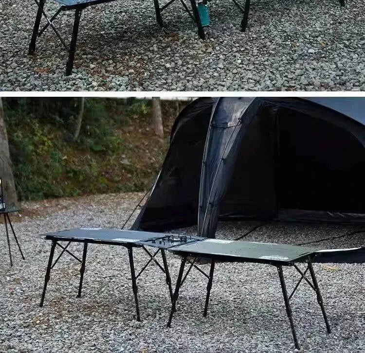 Difeike Outdoor Camping Three Piece Table Aluminum Tactical Table Portable Folding Lifting IGT Expansion Chicken Rolls Table