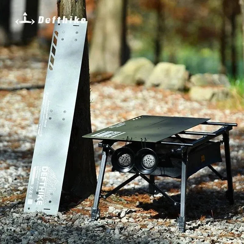 Difeike Outdoor Camping Three Piece Table Aluminum Tactical Table Portable Folding Lifting IGT Expansion Chicken Rolls Table