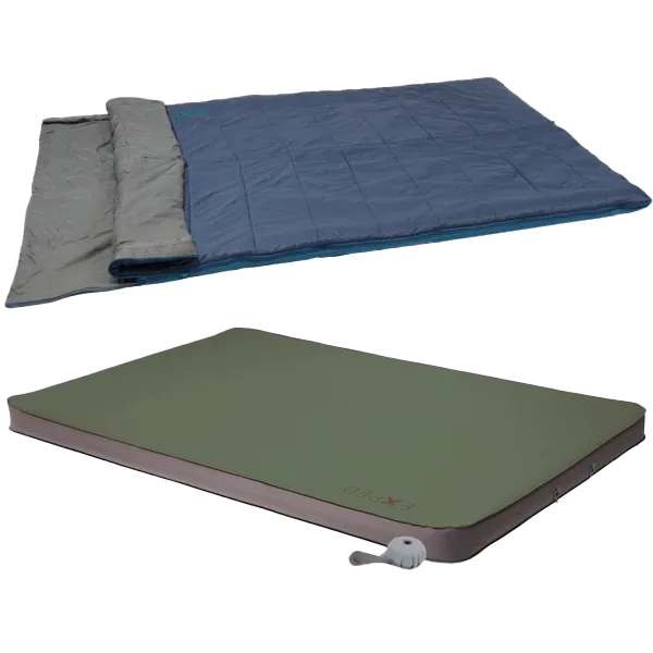 Duo Car Camping Sleeping Bag & Pad Combo