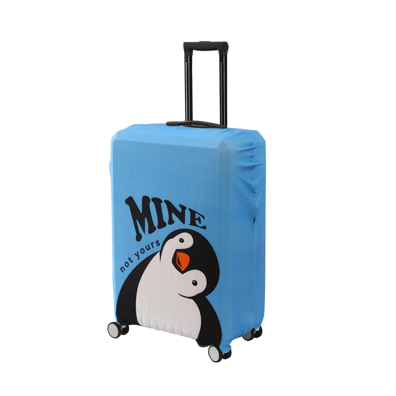 Durable 180 GSM Suitcase Covers S/M/L -Size for Trolley Suitcase, Blue Waddling Penguin