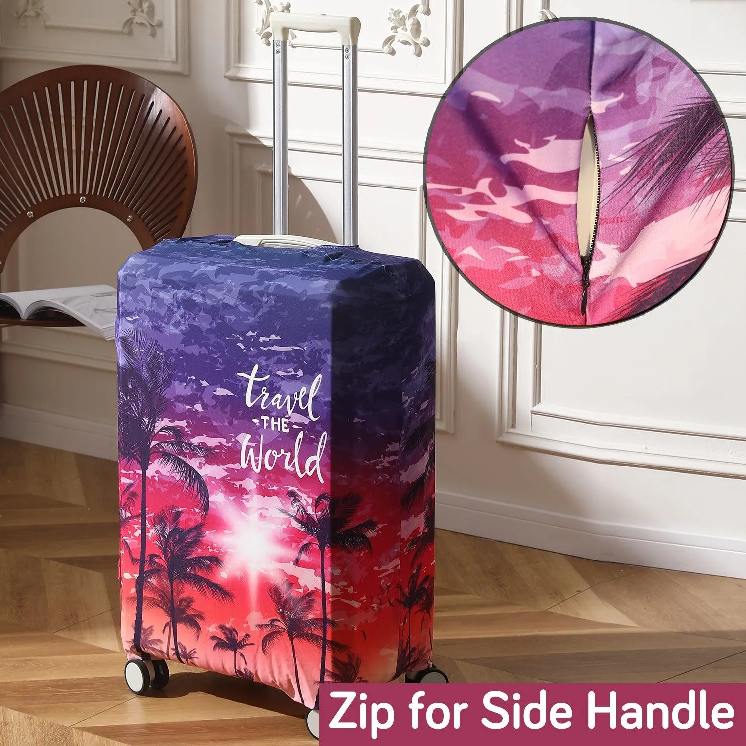 Durable 180 GSM Suitcase Covers S/M/L -Size for Trolley Suitcase, Gradient Beach Vibes