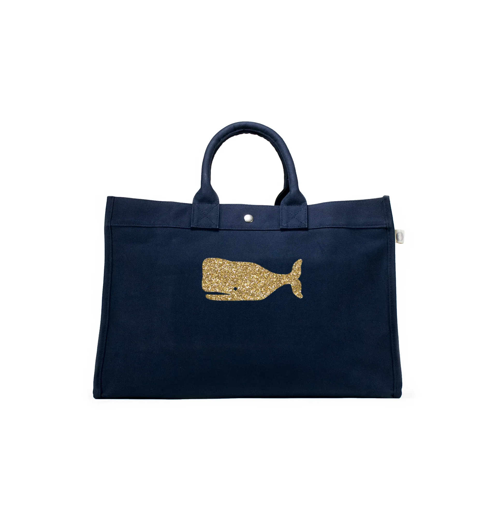 East West Bag: Navy with Gold Whale