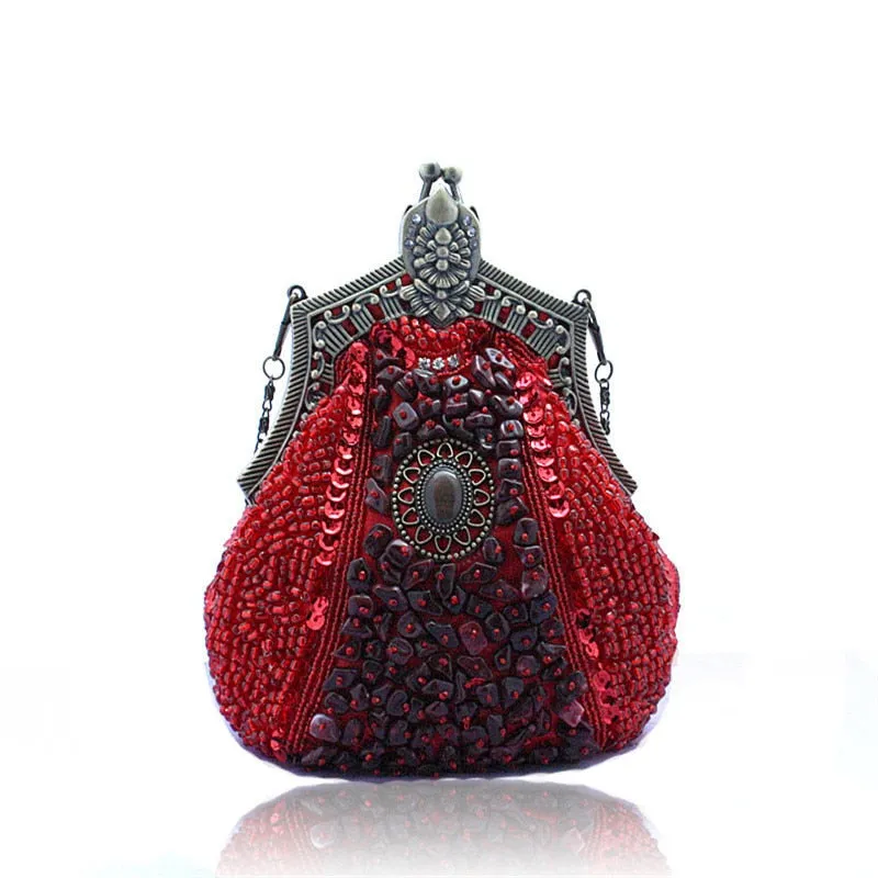 Exquisite Boho Handmade Beaded Vintage Evening Bag-Clutch