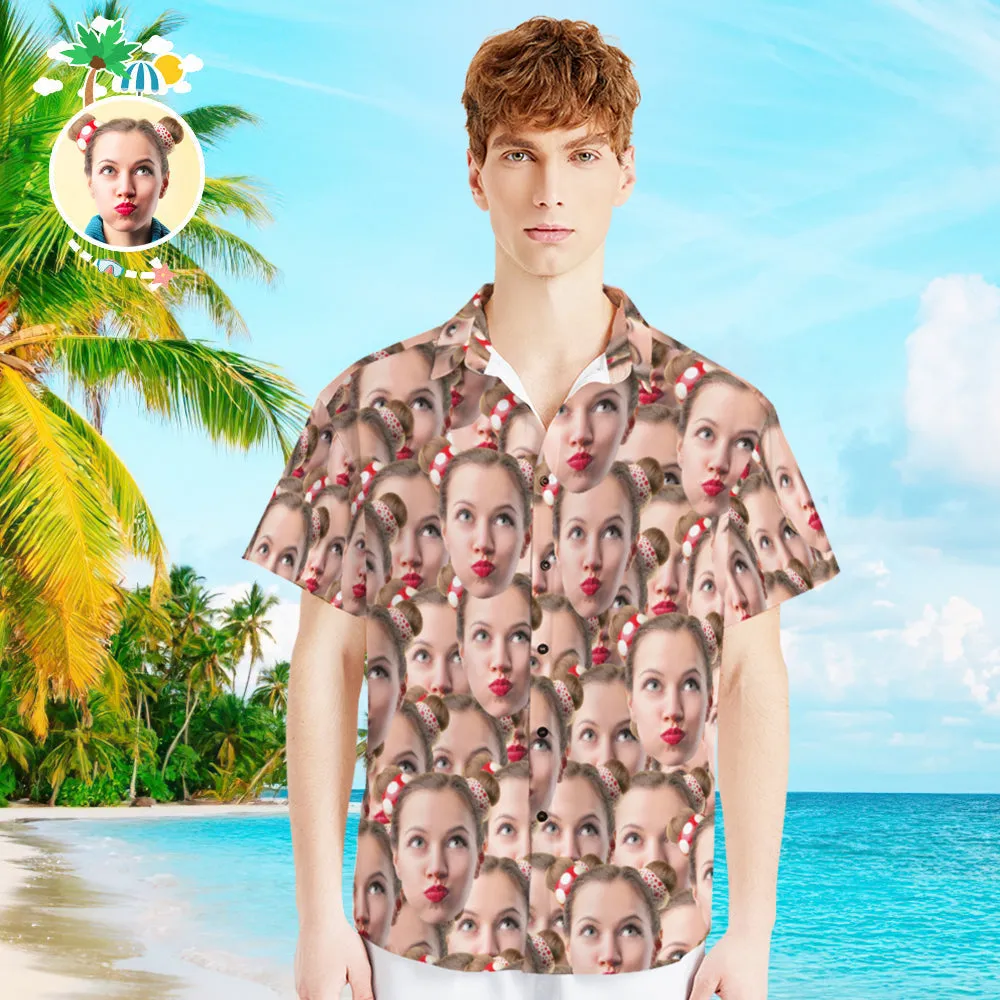 Face Mash Parent-child Wears Personalised Face Hawaiian Shirt Gift