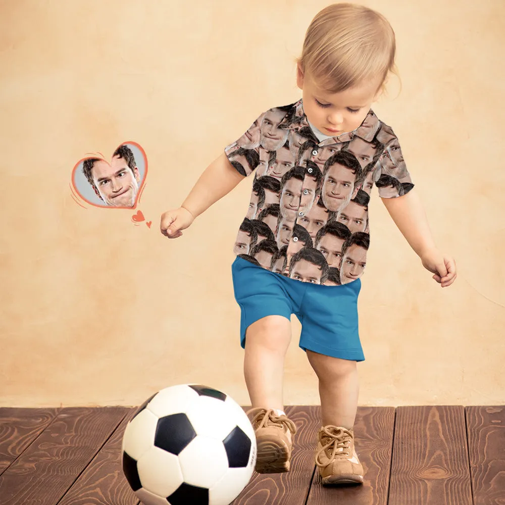 Face Mash Parent-child Wears Personalised Face Hawaiian Shirt Gift