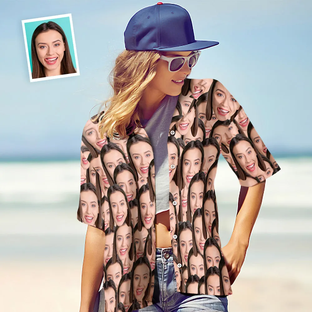 Face Mash Parent-child Wears Personalised Face Hawaiian Shirt Gift