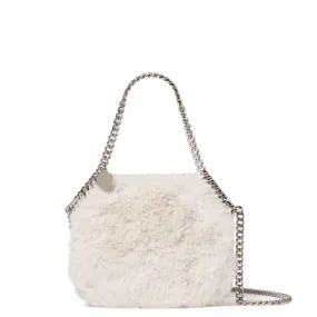 Falabella Mini Evening Bag Fluffy, Ivory