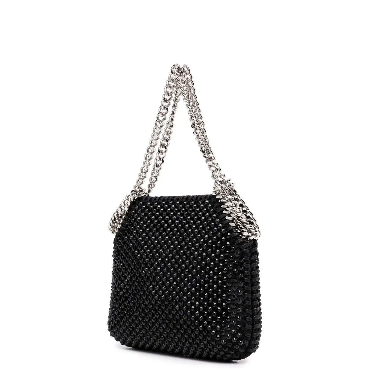 Falabella Mini Evening Crystal Mesh, Black