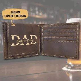 Father's Day - Dad And His Kids - Personalized Wallet