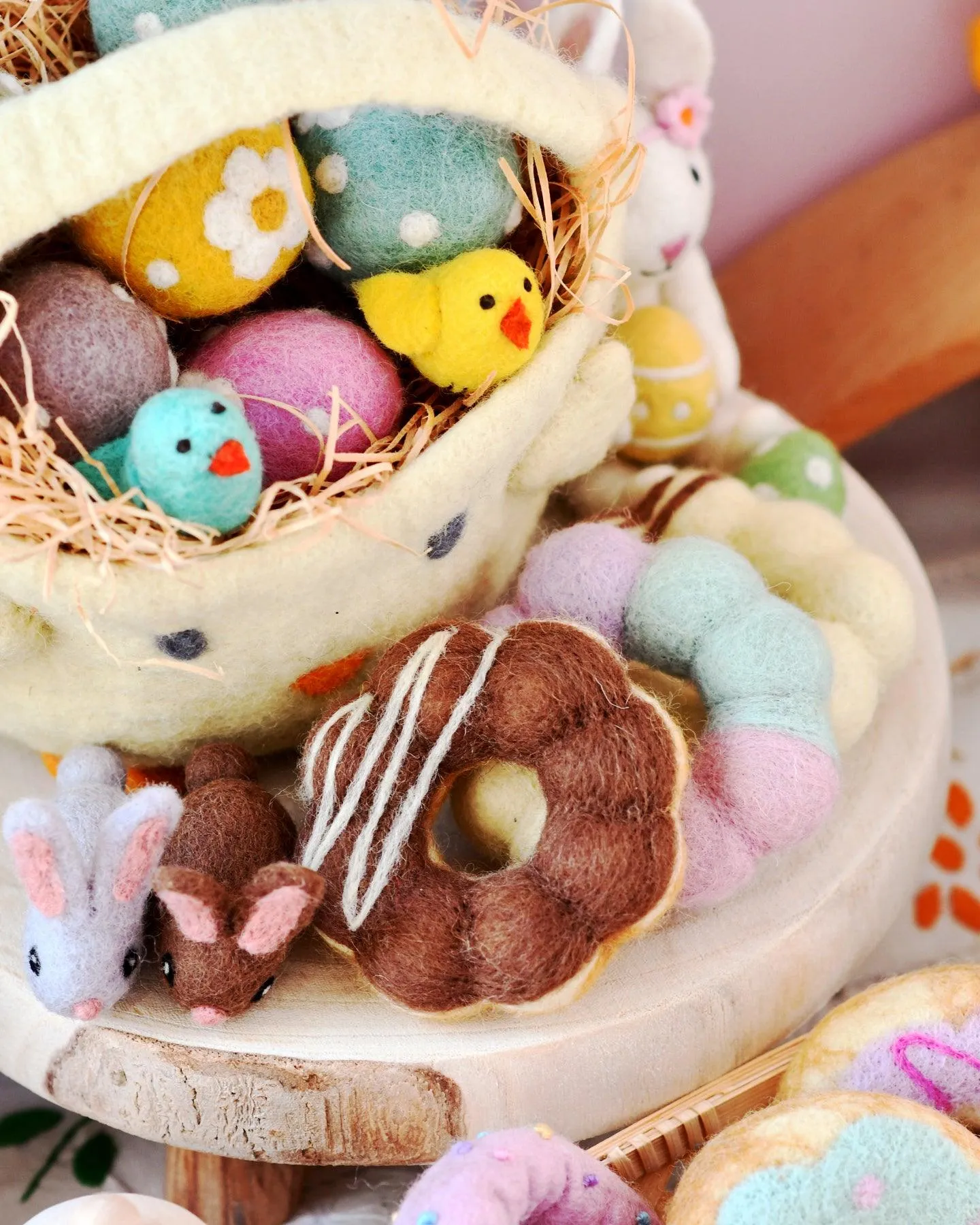 Felt Easter Egg Hunt Basket (Yellow Chick)