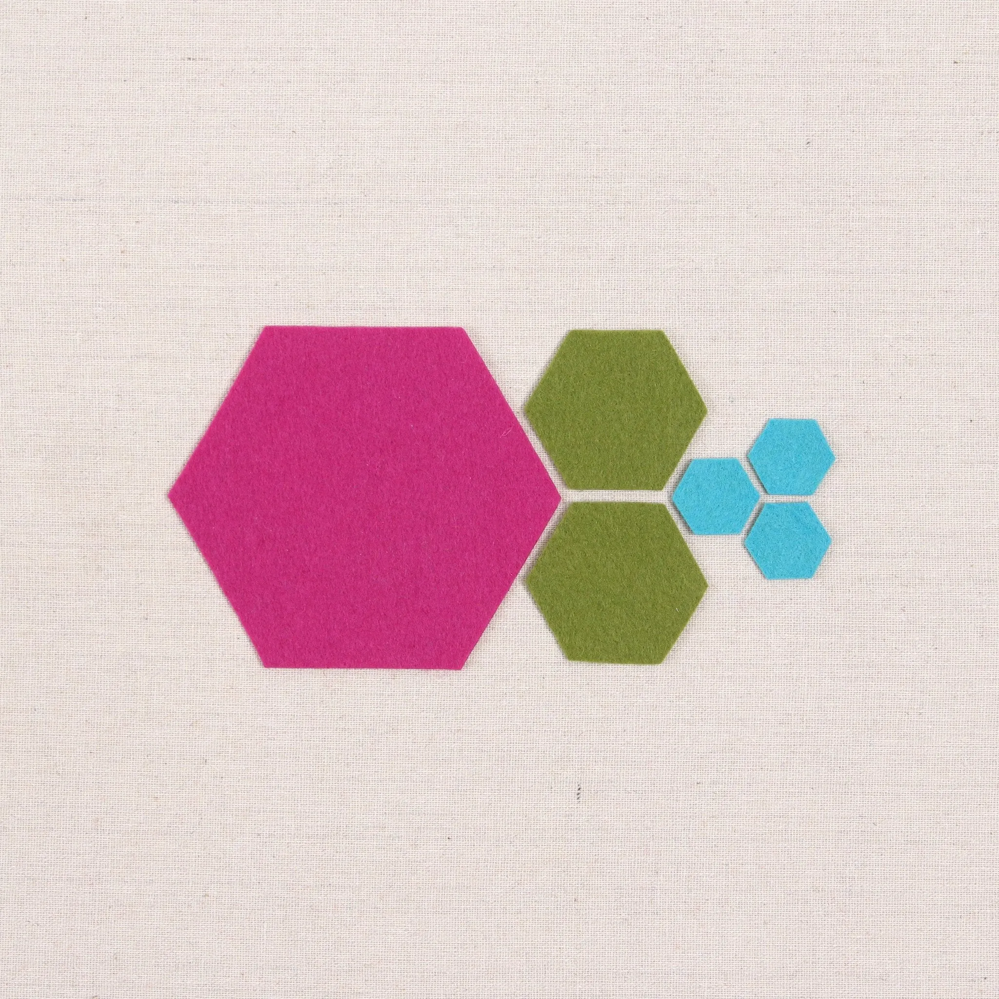 Felt-fetti Hexagons, die cut shapes