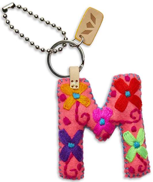 Felt Letter Charm Pink