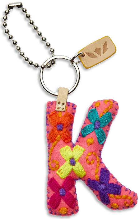 Felt Letter Charm Pink