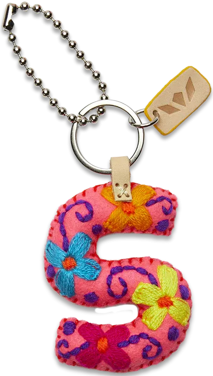 Felt Letter Charm Pink