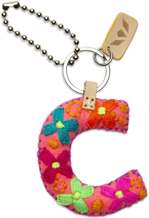 Felt Letter Charm Pink