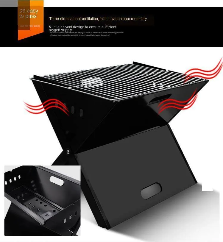 Foldable X Shaped Basic Charcoal Grill