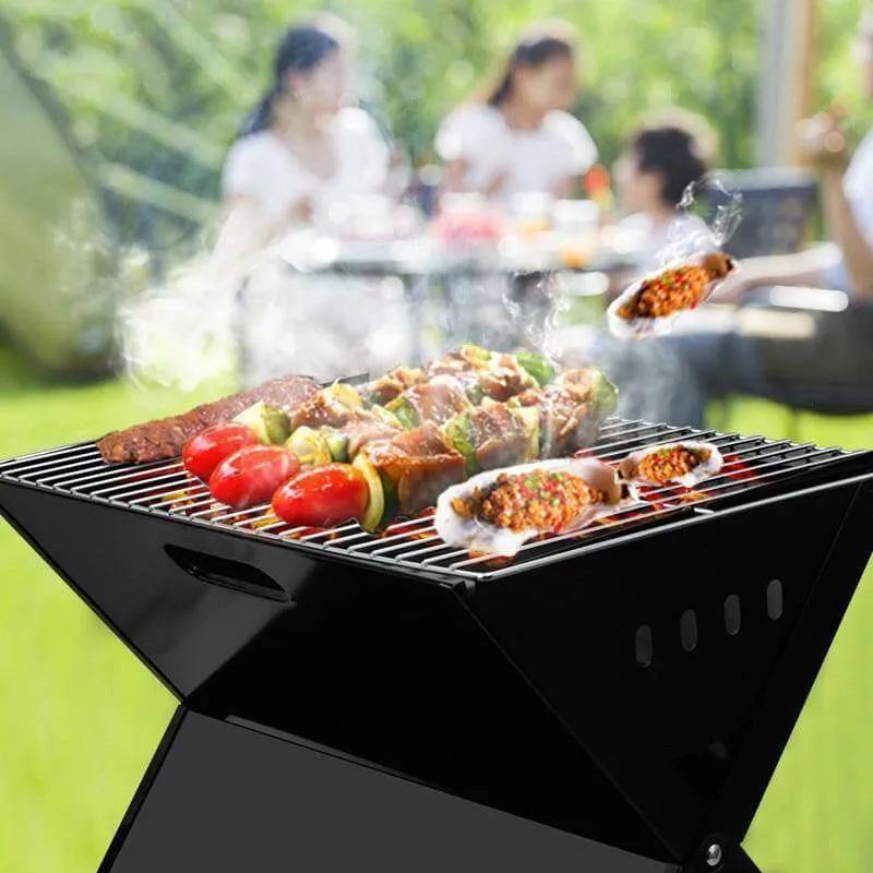 Foldable X Shaped Basic Charcoal Grill