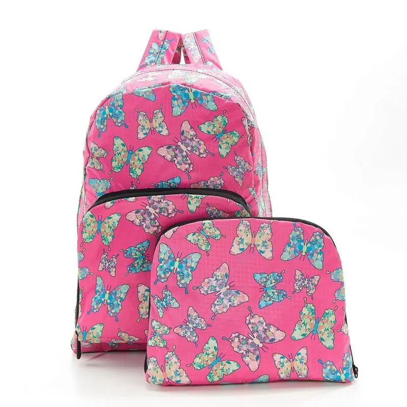 Fuchsia Butterfly Foldable Backpack