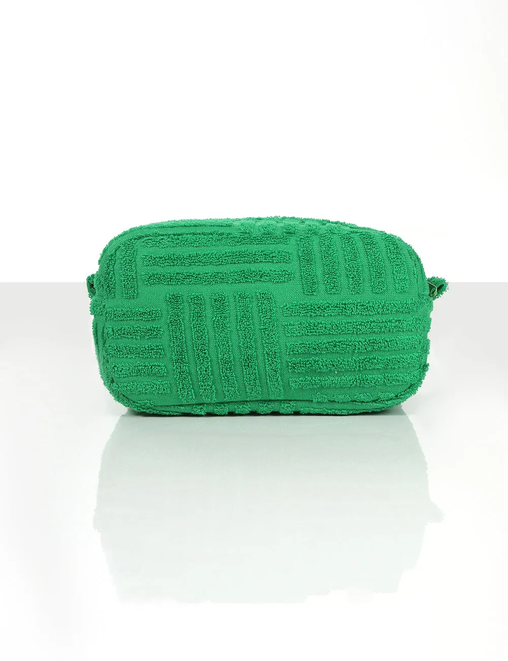 Full Glam Green Towelling Make Up Bag